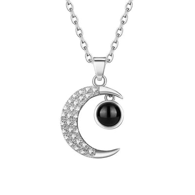 Amore Cystal Moon Necklace
